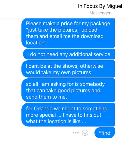 Dog Show Photograph Package Request