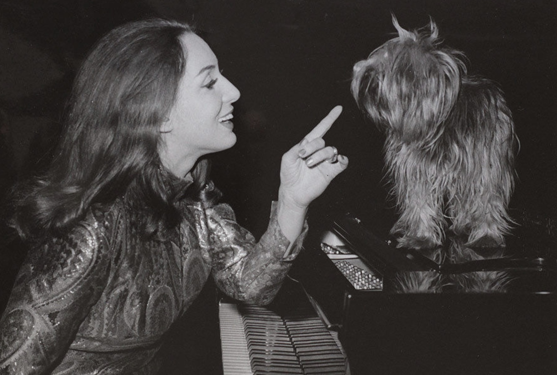 Singer Topsi Küpper and her Yorkshire Terrier (1950's)