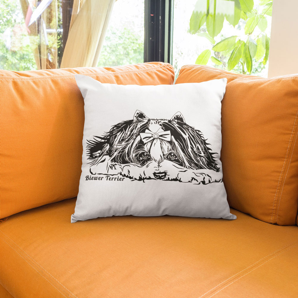 Biewer Terrier Throw Pillow Case