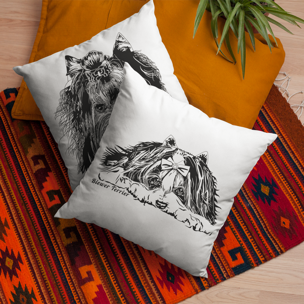 Biewer Terrier Pillow Case Sir Remington and Sir Cosmo